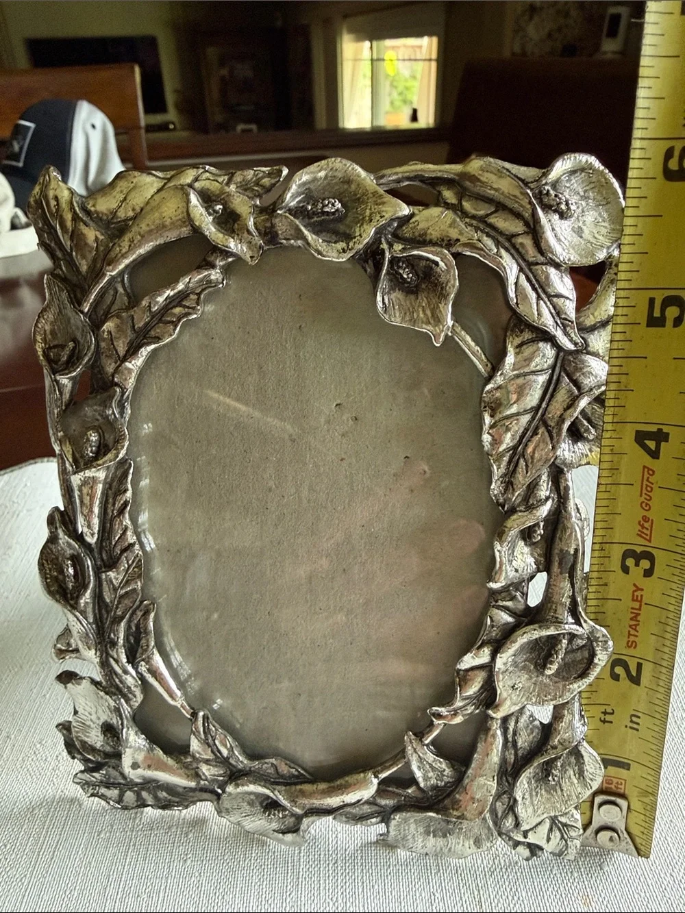 Vintage 1995 Arthur Court Pewter Calla Lily Picture Frame 3.5x5 Floral